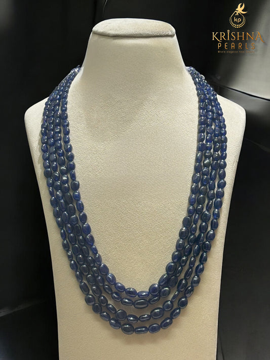 Uncut Blue Sapphire 4 Layers Necklace