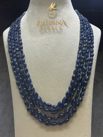 Uncut Blue Sapphire 4 Layers Necklace