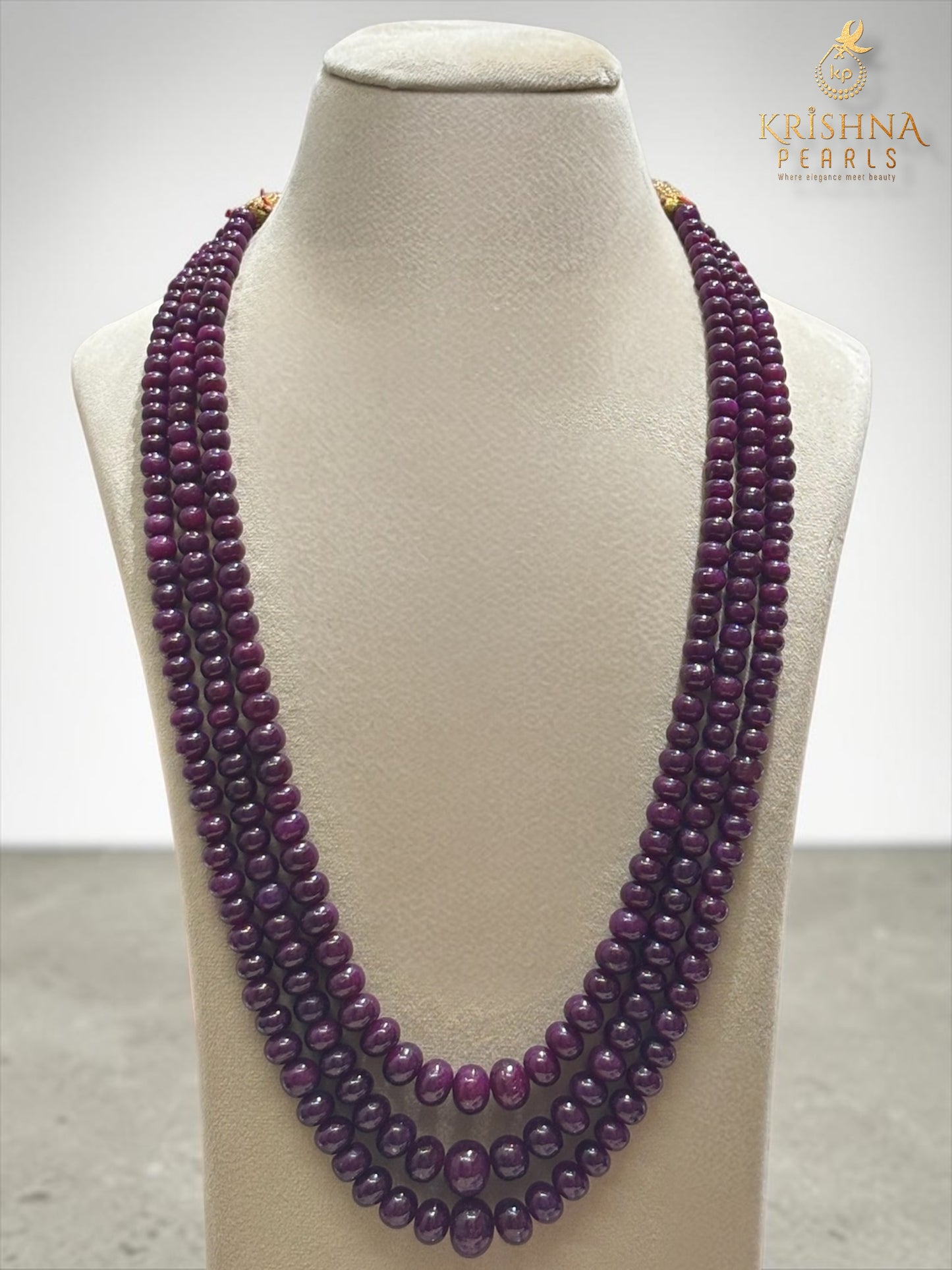 Deep Wine Imperial Multi-Strand Ruby Necklace
