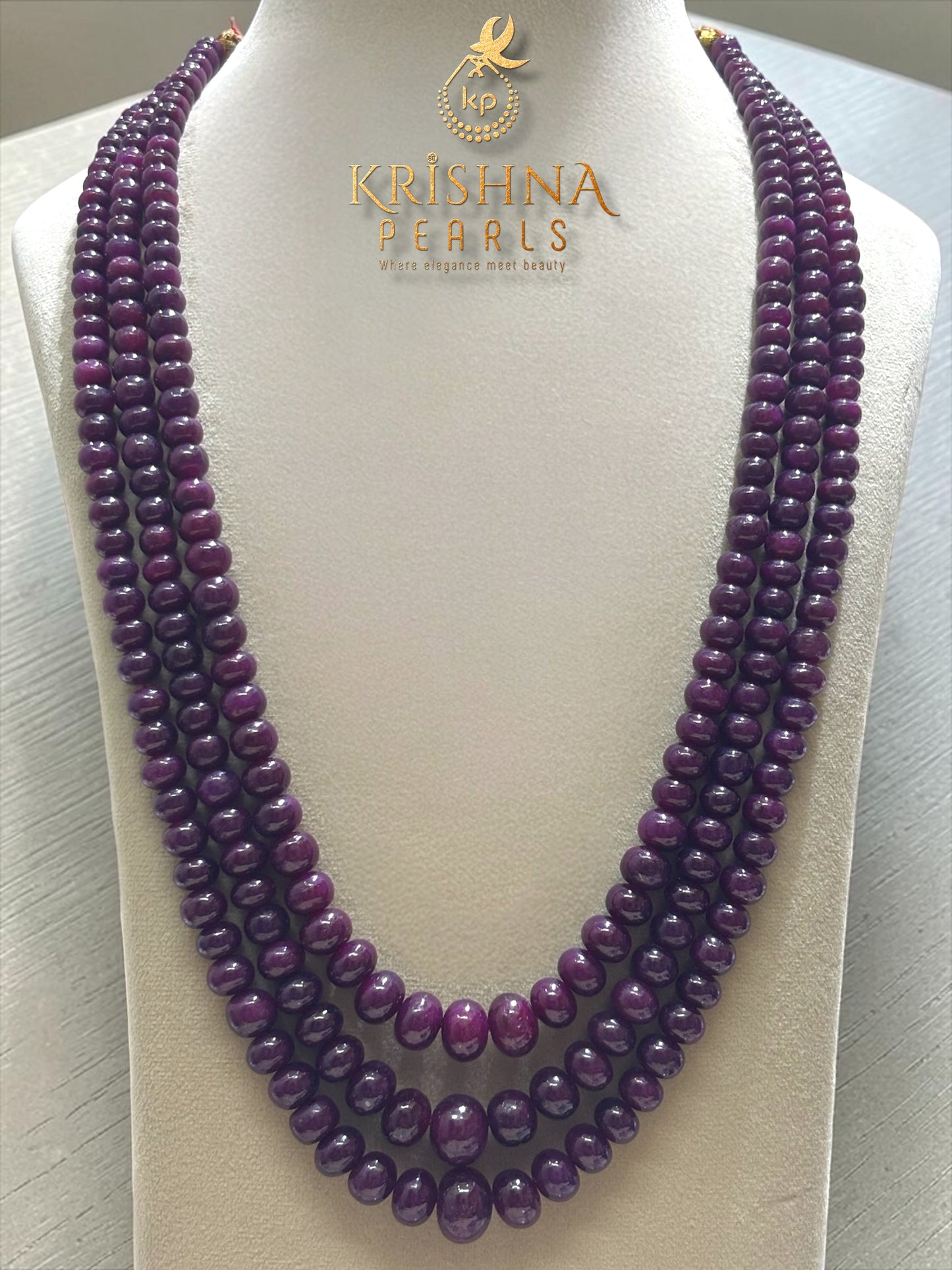 Deep Wine Imperial Multi-Strand Ruby Necklace