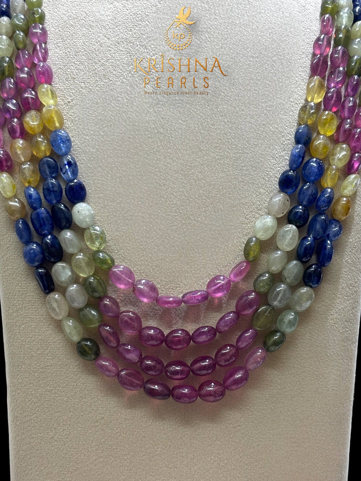 Uncut Multi Sapphire (Ruby,Emeralds,Blue & Yellow Sapphires) Necklace