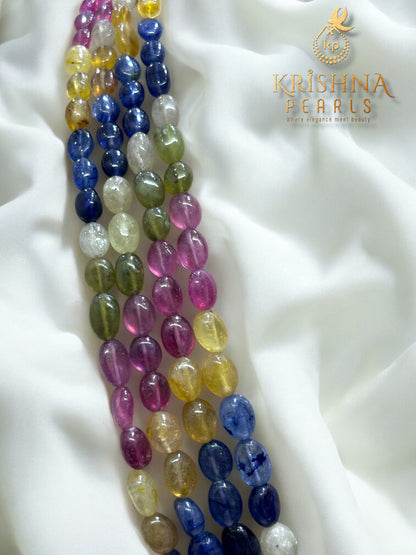 Uncut Multi Sapphire (Ruby,Emeralds,Blue & Yellow Sapphires) Necklace