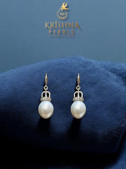92.5 Silver Pearl Drop With Pearls Necklace Set
