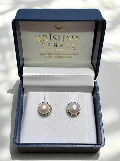 92.5 Silver Pearl Studded Earrings