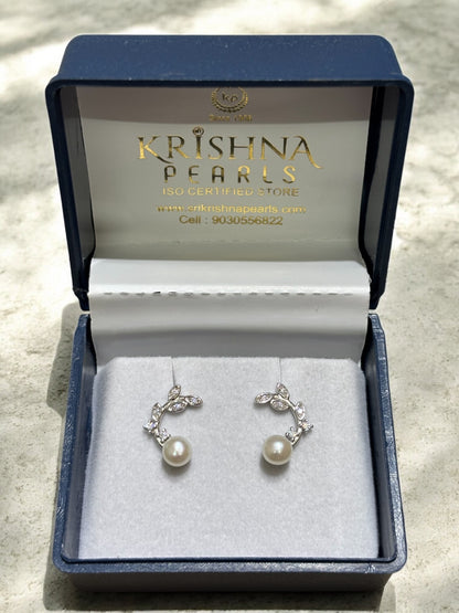 92.5 Silver Adorable Pearl Studded Earings