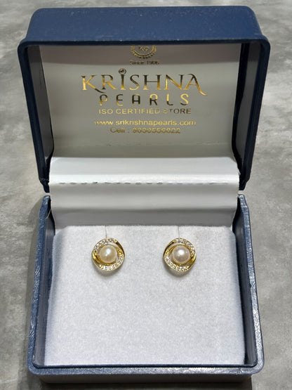 92.5 Silver Adorable Pearl Studded Earrings
