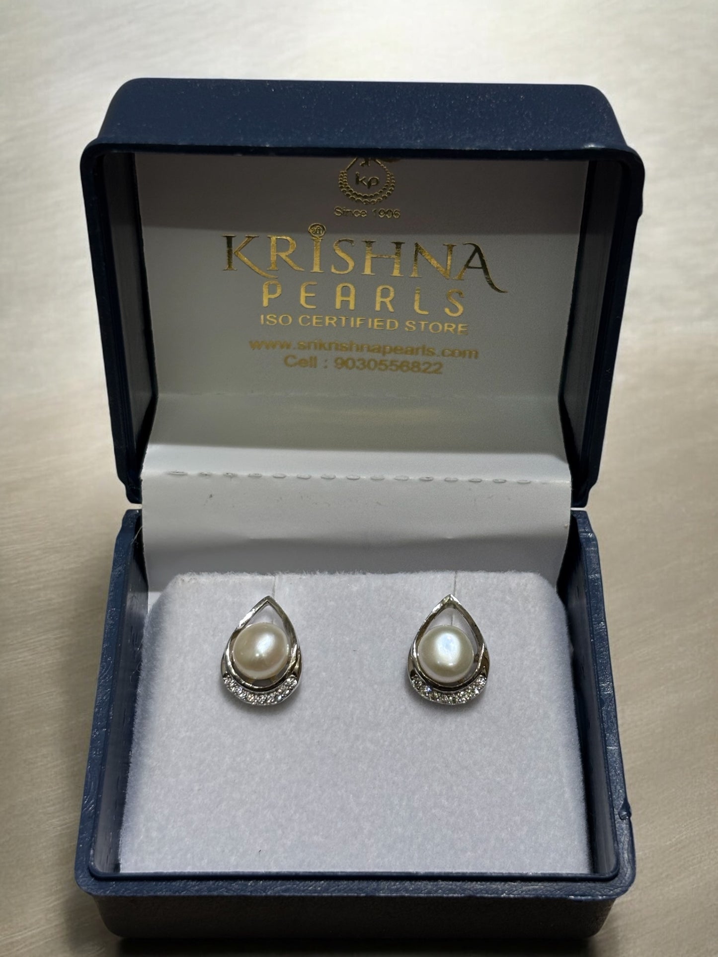 92.5 Silver Cute Pearl Studded Earings