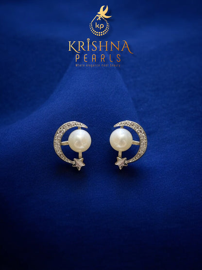 92.5 Silver Adorable Pearl Studded Earings
