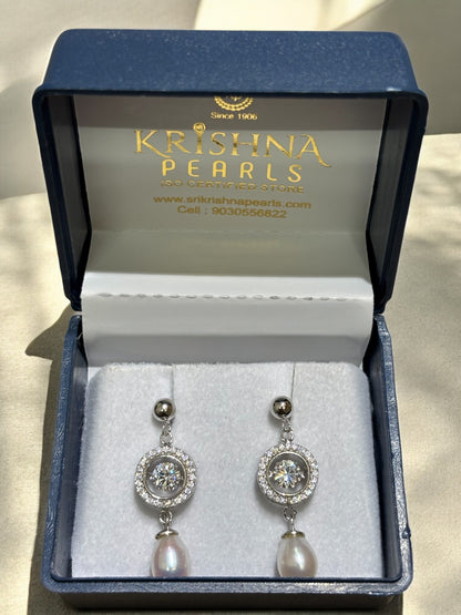 Elegant 925 Silver Pearl Hangings