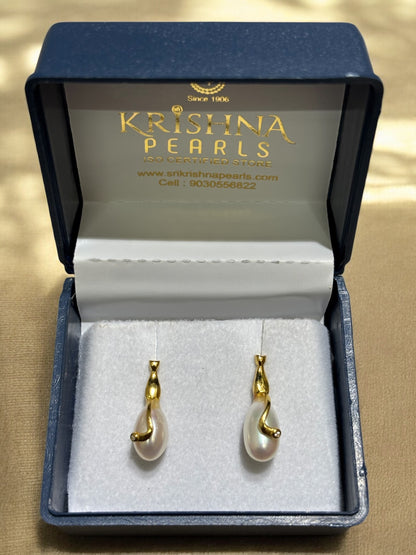 92.5 Silver Oval Pearl Hangings