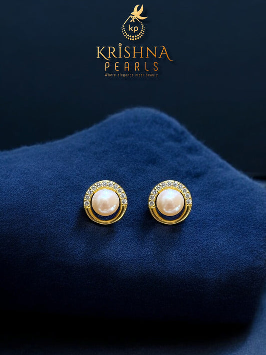92.5 Pure Silver Adorable Pearl & Cz Studded Earrings
