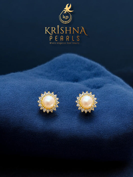 92.5 Pure Silver Classic pearls Studded Earrings