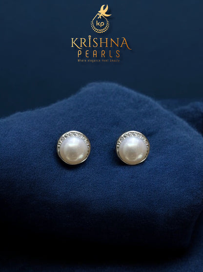 92.5 Pure Silver Cute Pearl Studded Earrings