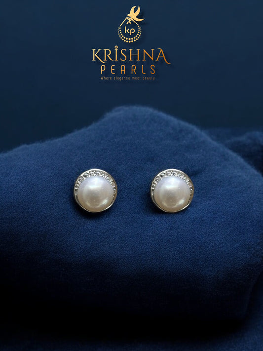 92.5 Pure Silver Cute Pearl Studded Earrings