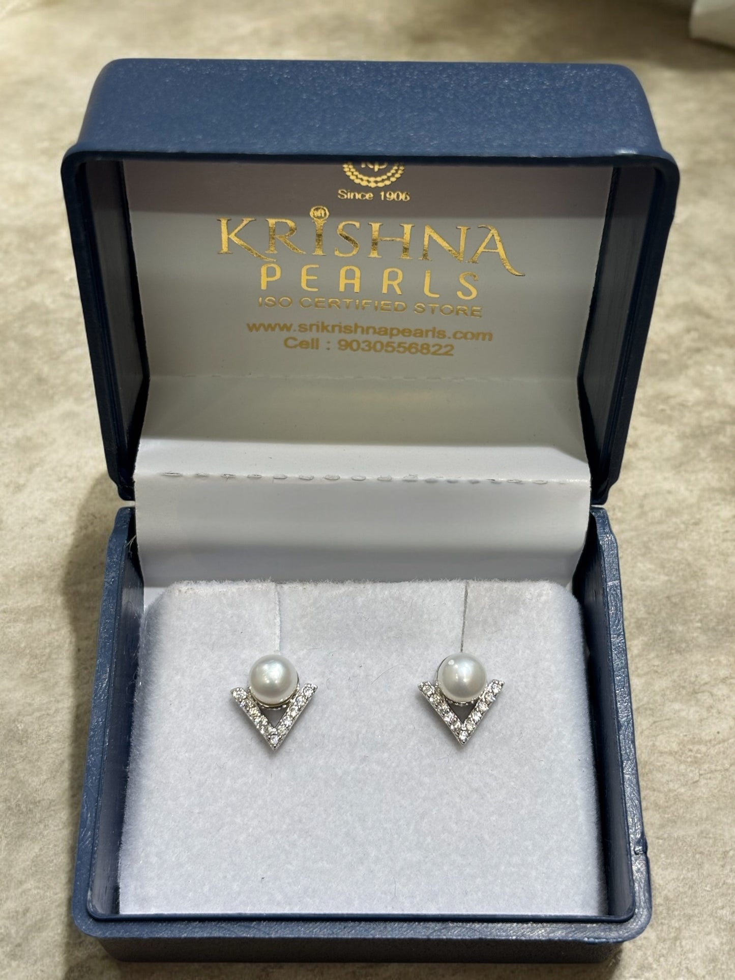 92.5 Pure Silver Pretty Pearl Studded Earrings