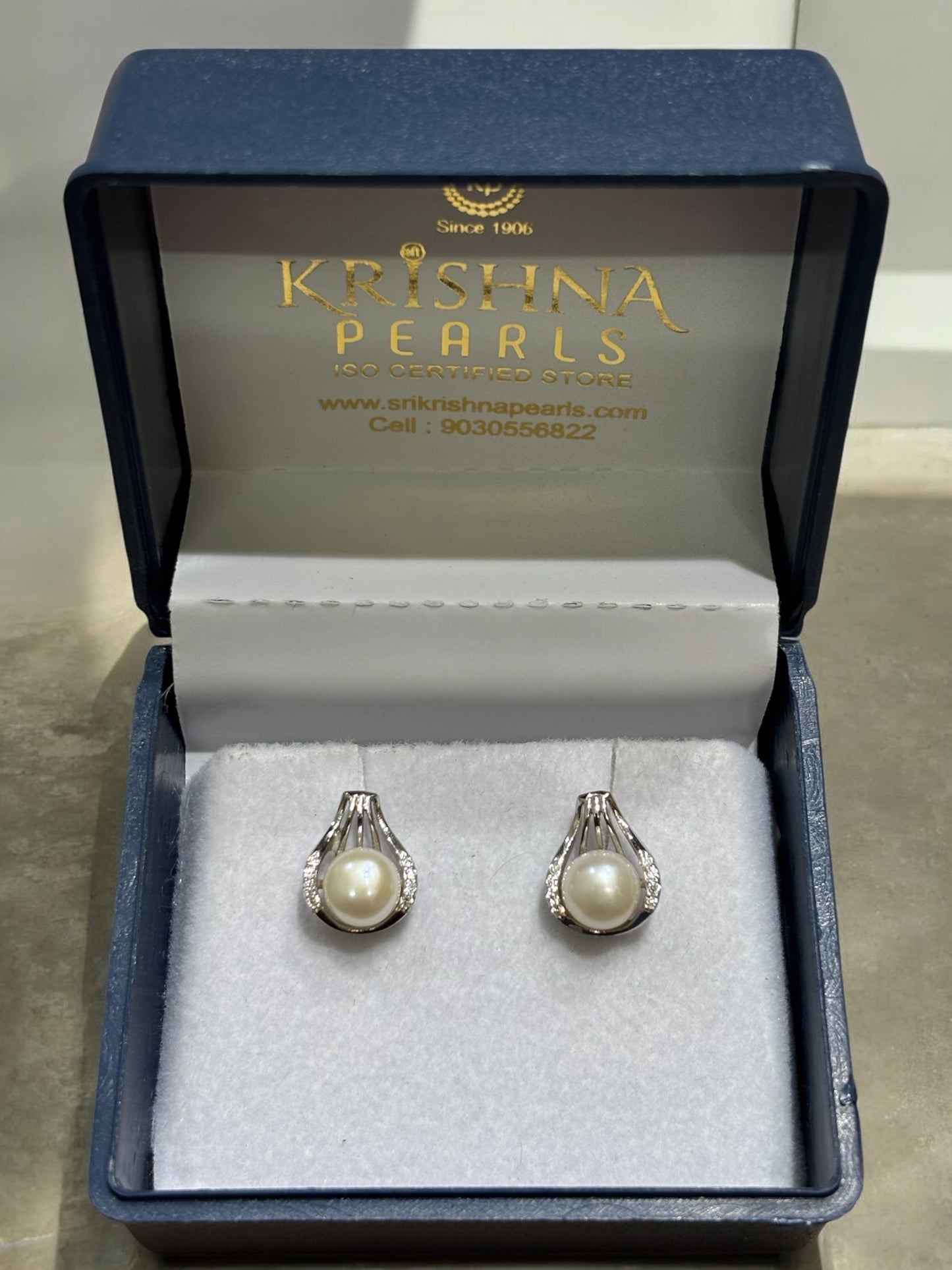92.5 Pure Silver Celestial Cage Pearl Studded Earrings