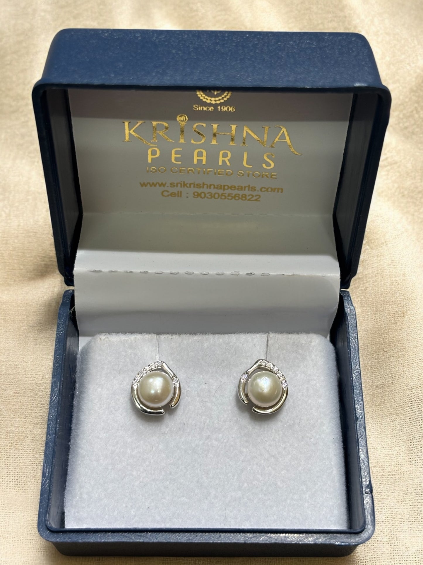 92.5 Purity Silver Pearl Studded Earrings