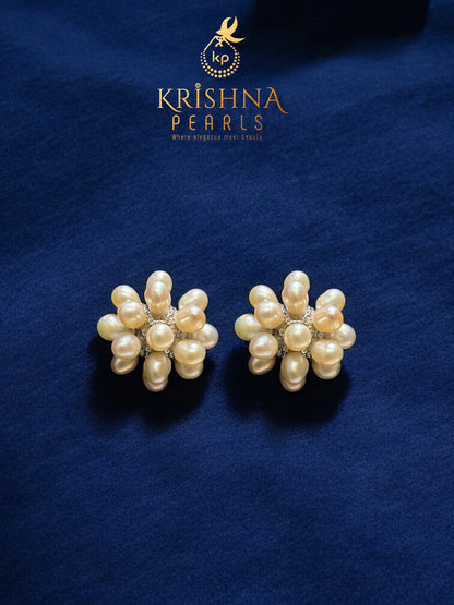 Adorable Pink Pearls Cluster Studs
