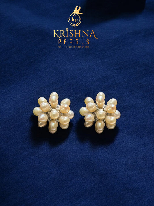 Adorable Pink Pearls Cluster Studs