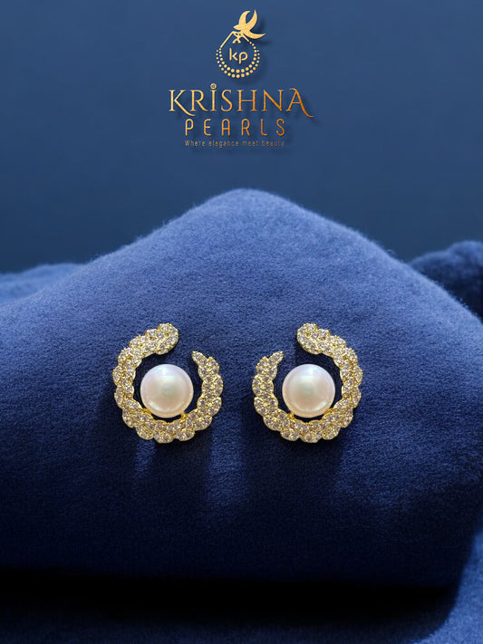 Luna Embrace CZ Pearl Earrings