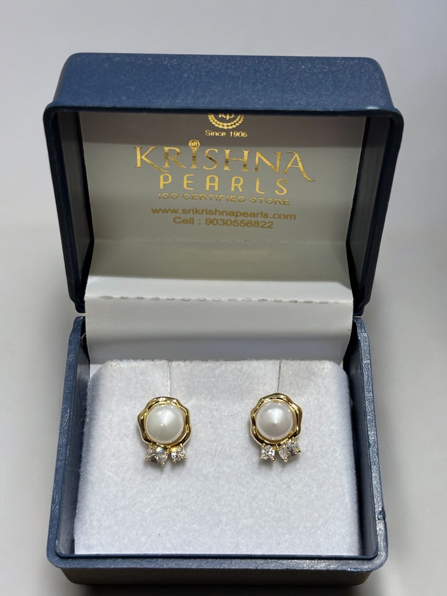 Pearl Studded Earrings 92.5 Post Pin Silver Cute