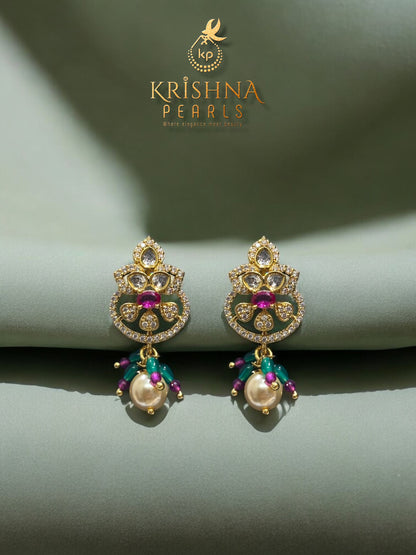 Rajkumari Heritage 92.5 Silver Two-Row Pearl Necklace Set