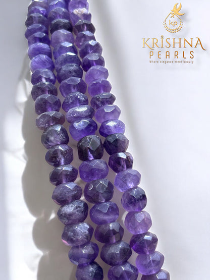 Majestic Purple Faceted Amethyst 3-Row Necklace