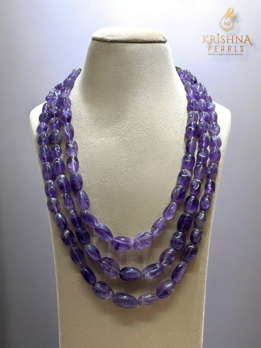 3 Layers Amethyst Necklace