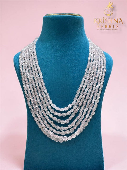 Regal Rose Quartz Symphony 7-Layers Necklace