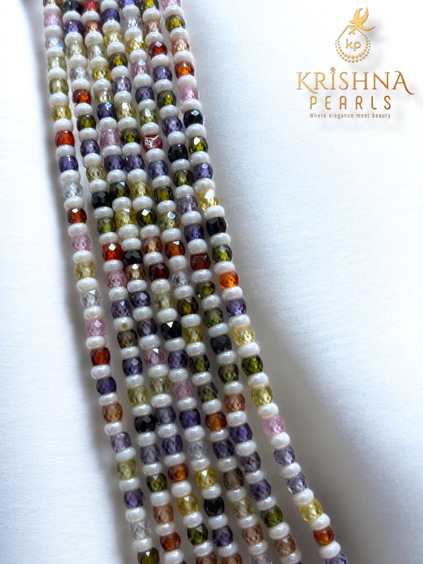 Seven Layers Multi colour Cz Stones Necklace