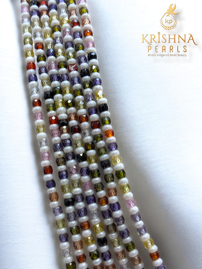 Seven Layers Multi colour Cz Stones Necklace