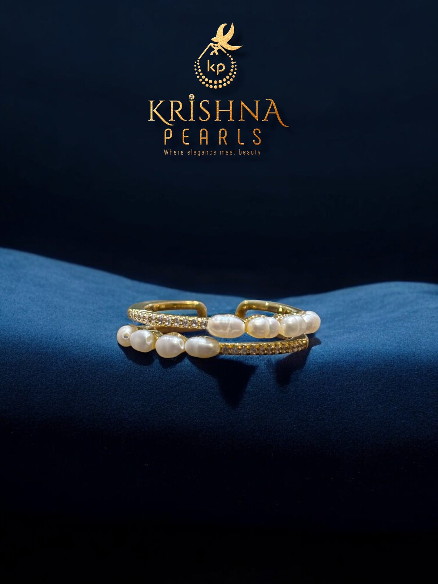 Rice Pearls Adjustable Finger Ring