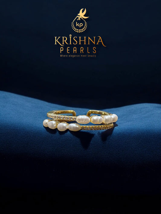 Rice Pearls Adjustable Finger Ring