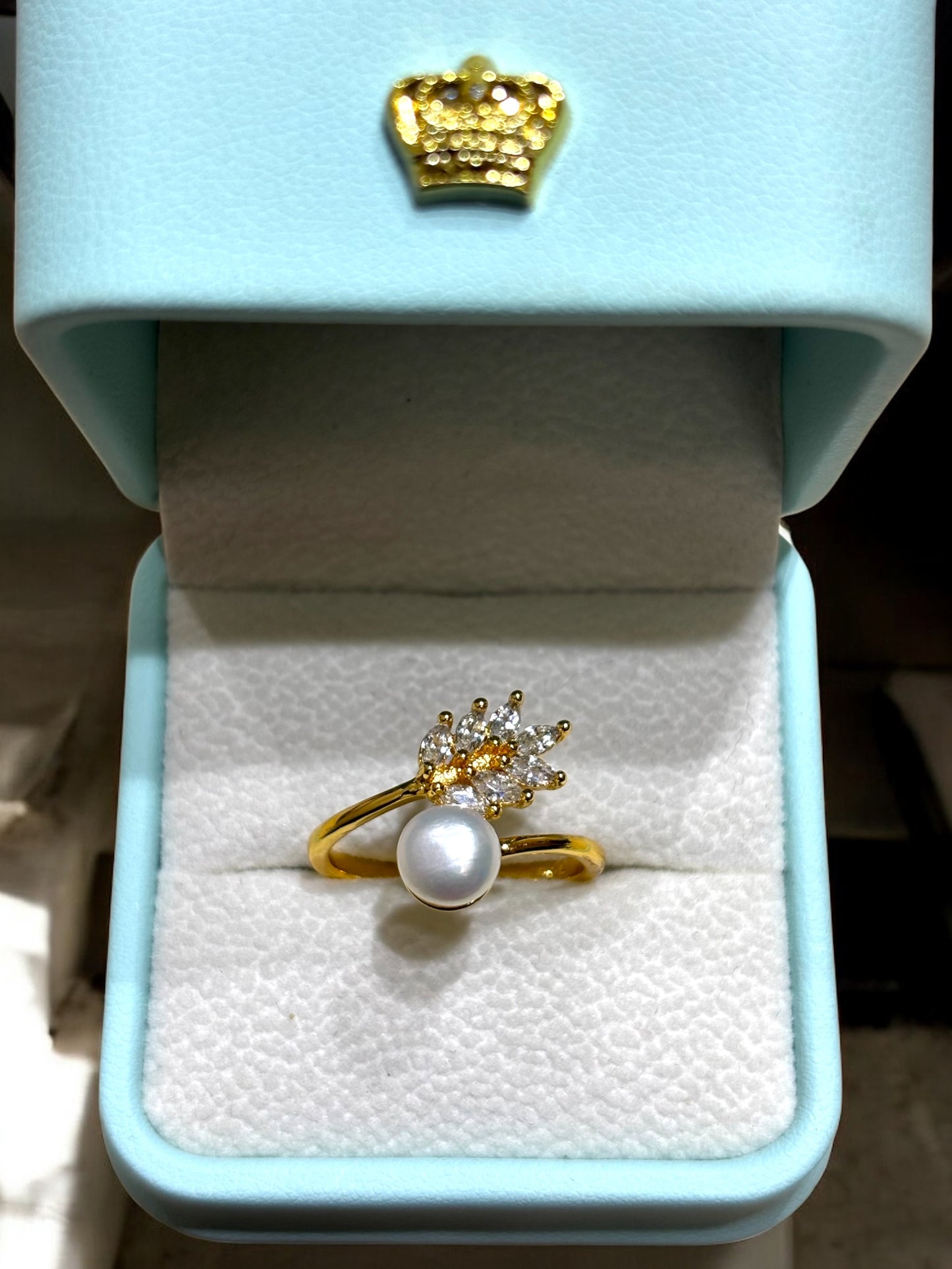 Simple Adjustable Size Pearl Finger Ring
