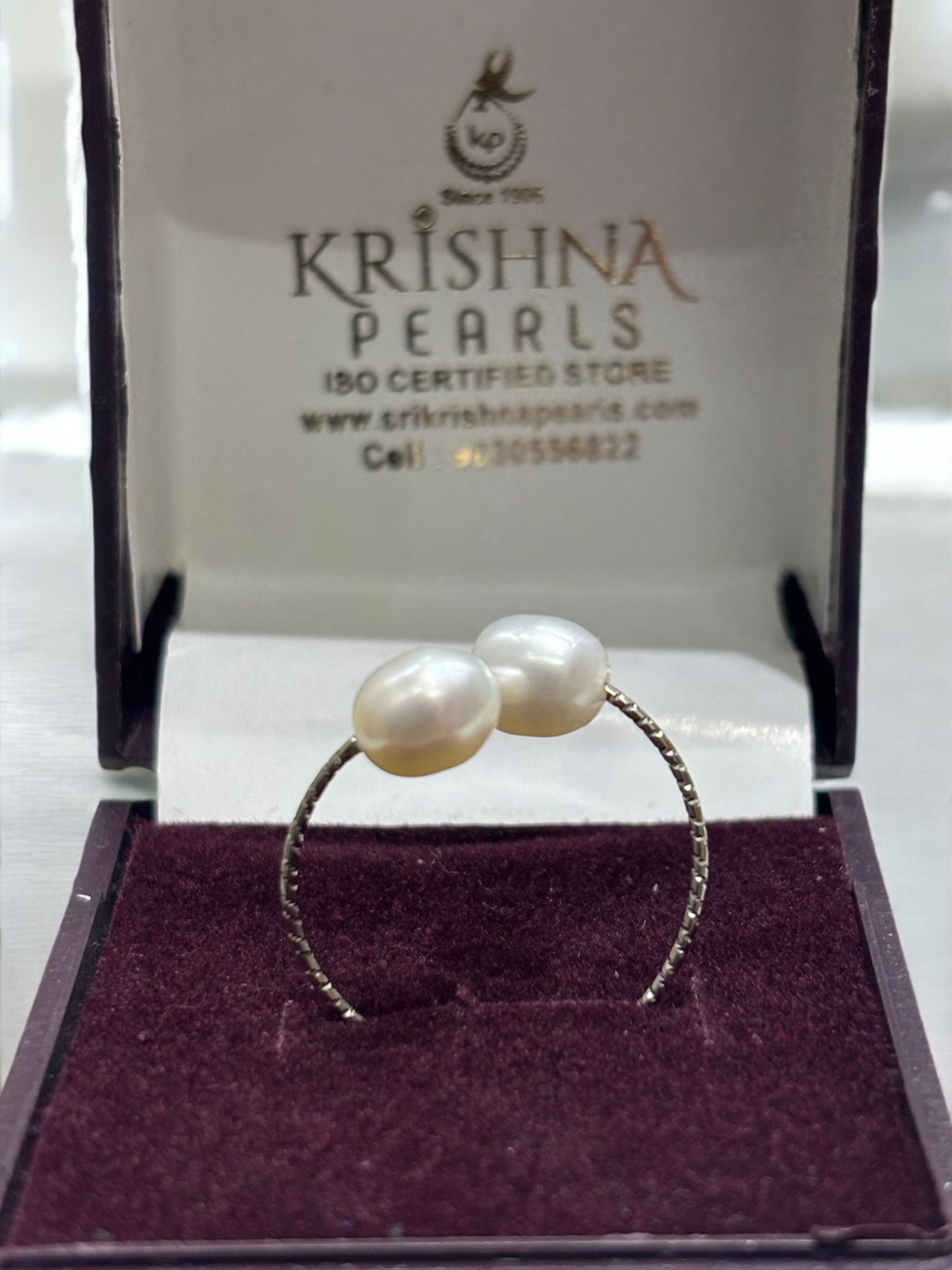 Cute Double Pearl Finger Ring