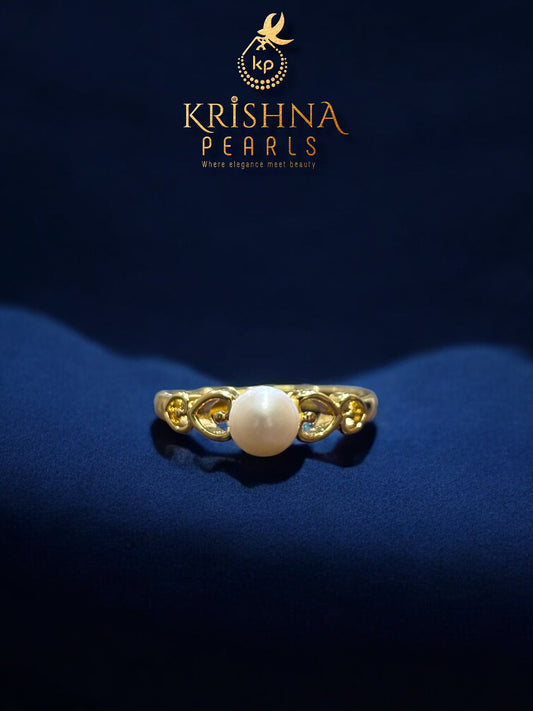 Cute Heart Shape Pearl Studded Finger Ring
