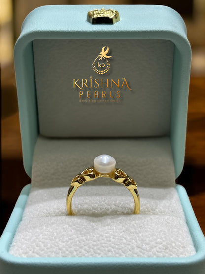 Engagement Pearl Finger Ring - Heart Shape for Connecting Hearts
