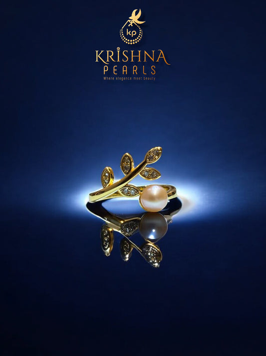 Leaves Pearl Finger Ring