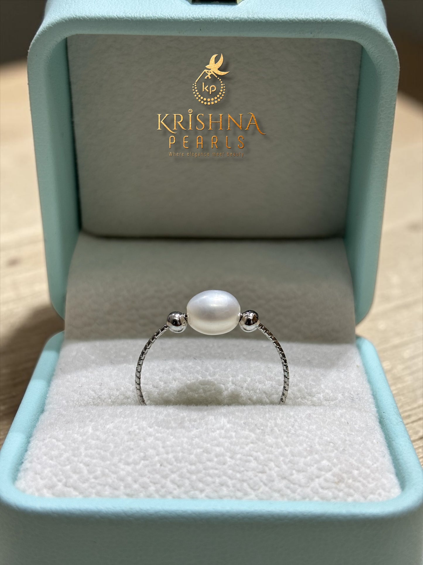 Pearl Finger Ring Adjustable Size