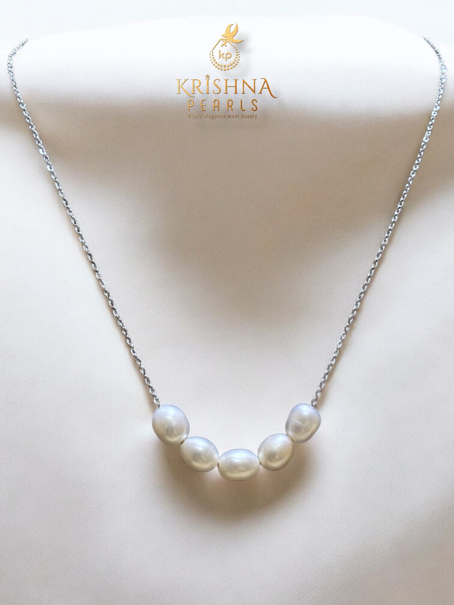 Sri Krishna 'Purity' Five-Pearl  Chain