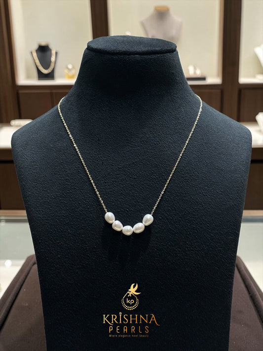 Sri Krishna 'Purity' Five-Pearl Gold Chain