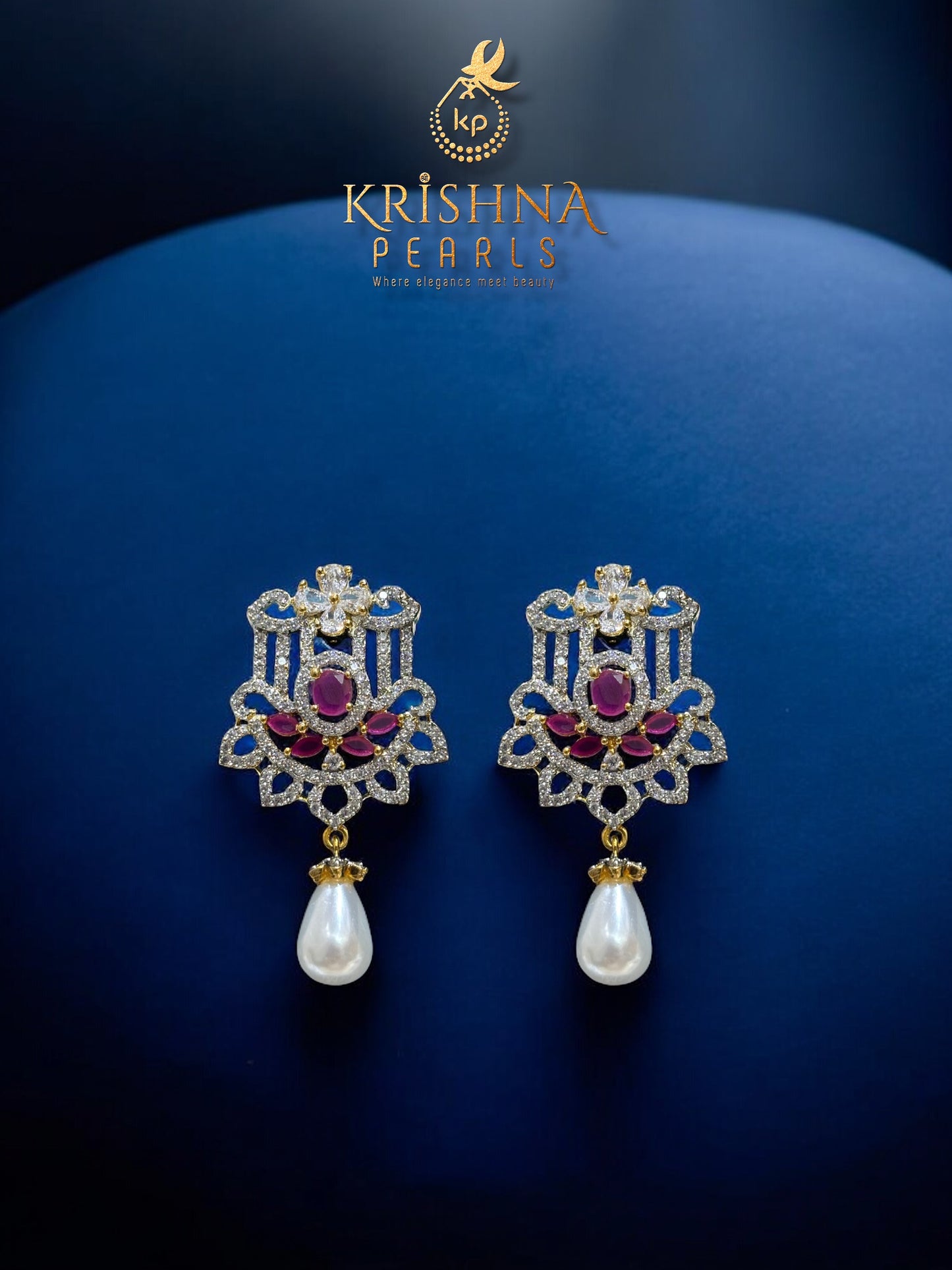 3 Strands Ruby And Pearl Necklace Set