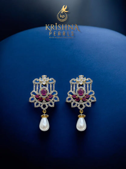 3 Strands Ruby And Pearl Necklace Set