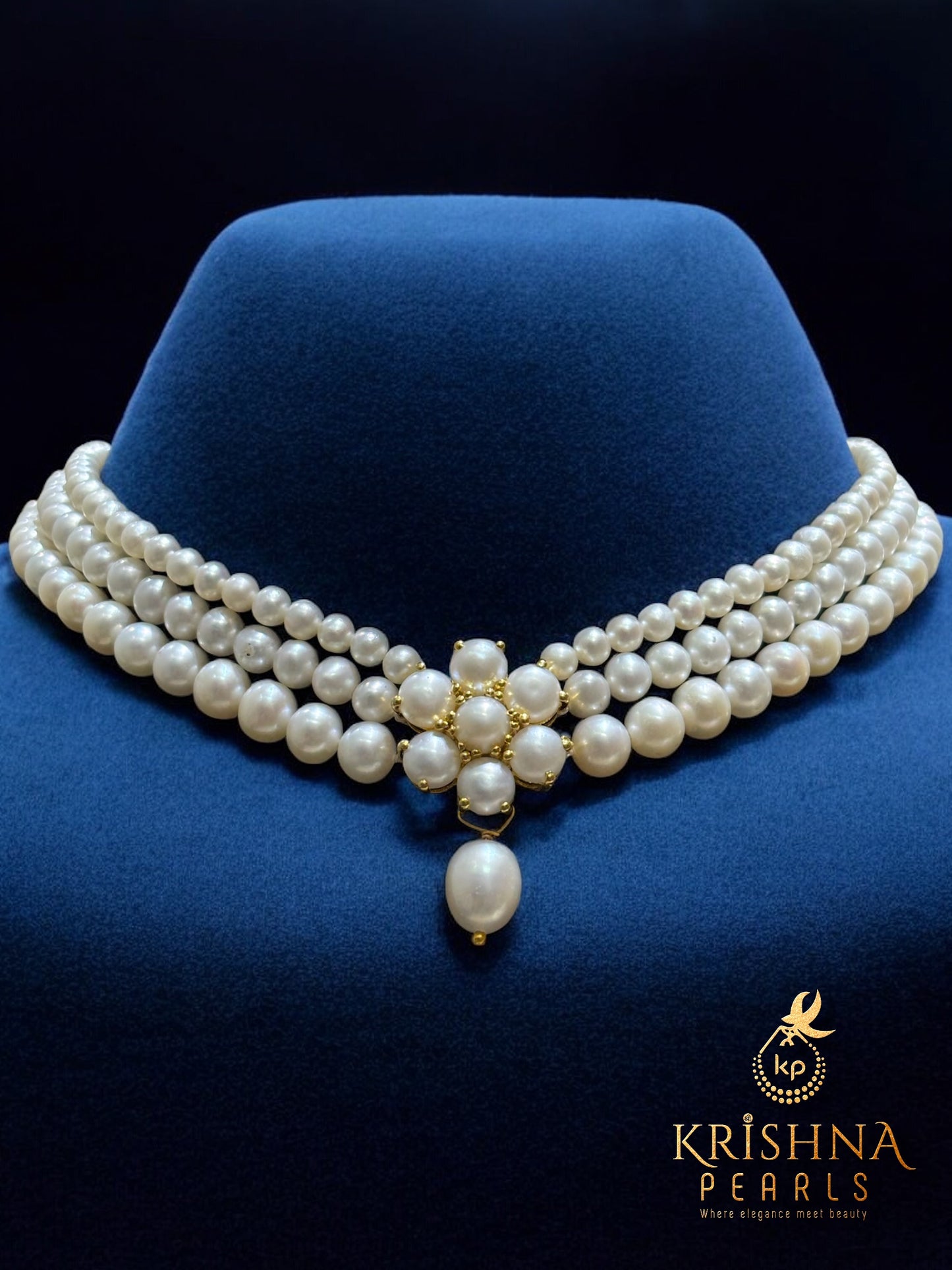 Three Layers Original Pearls Choker