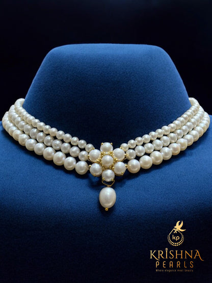 Three Layers Original Pearls Choker
