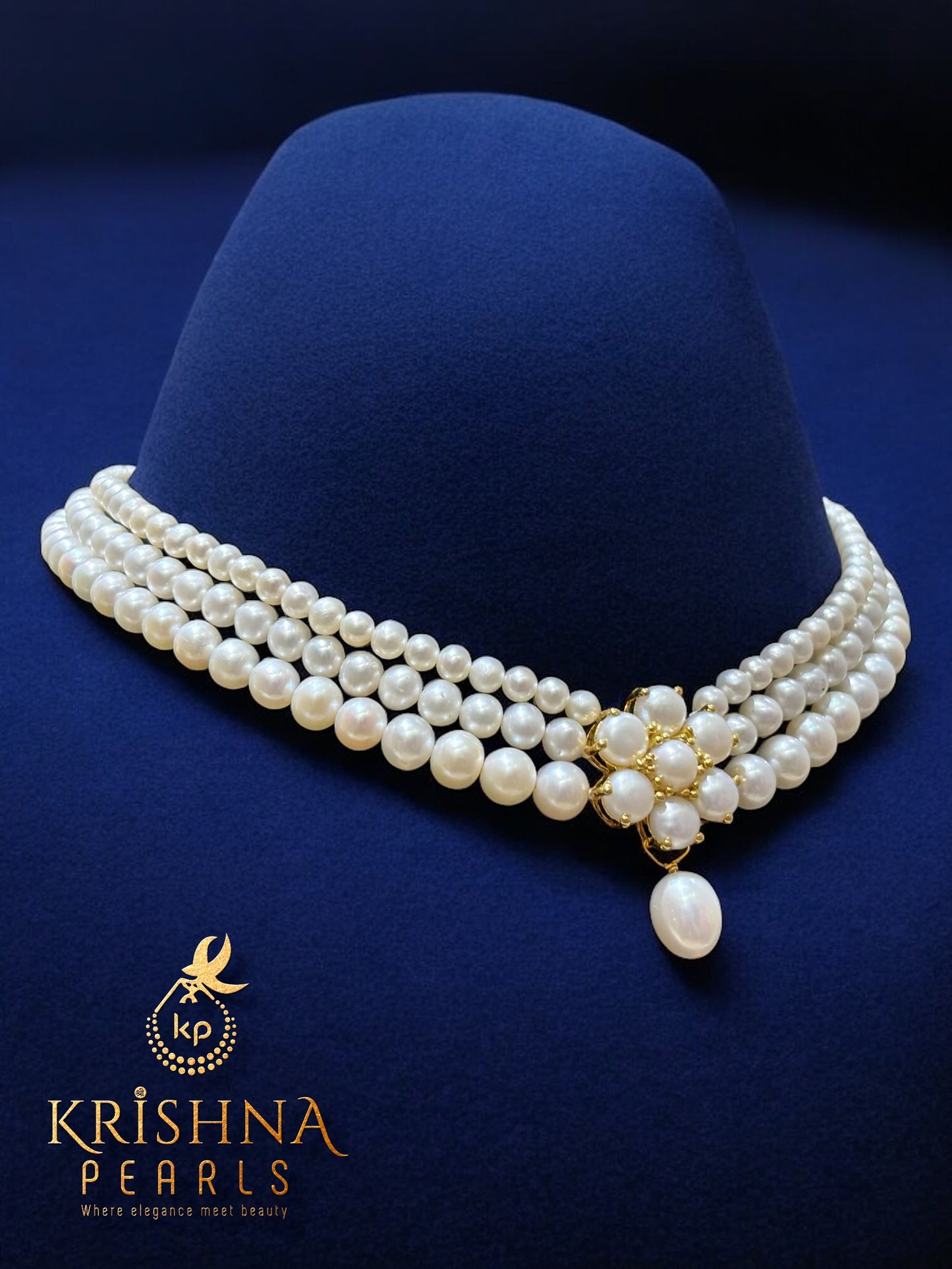 Three Layers Original Pearls Choker