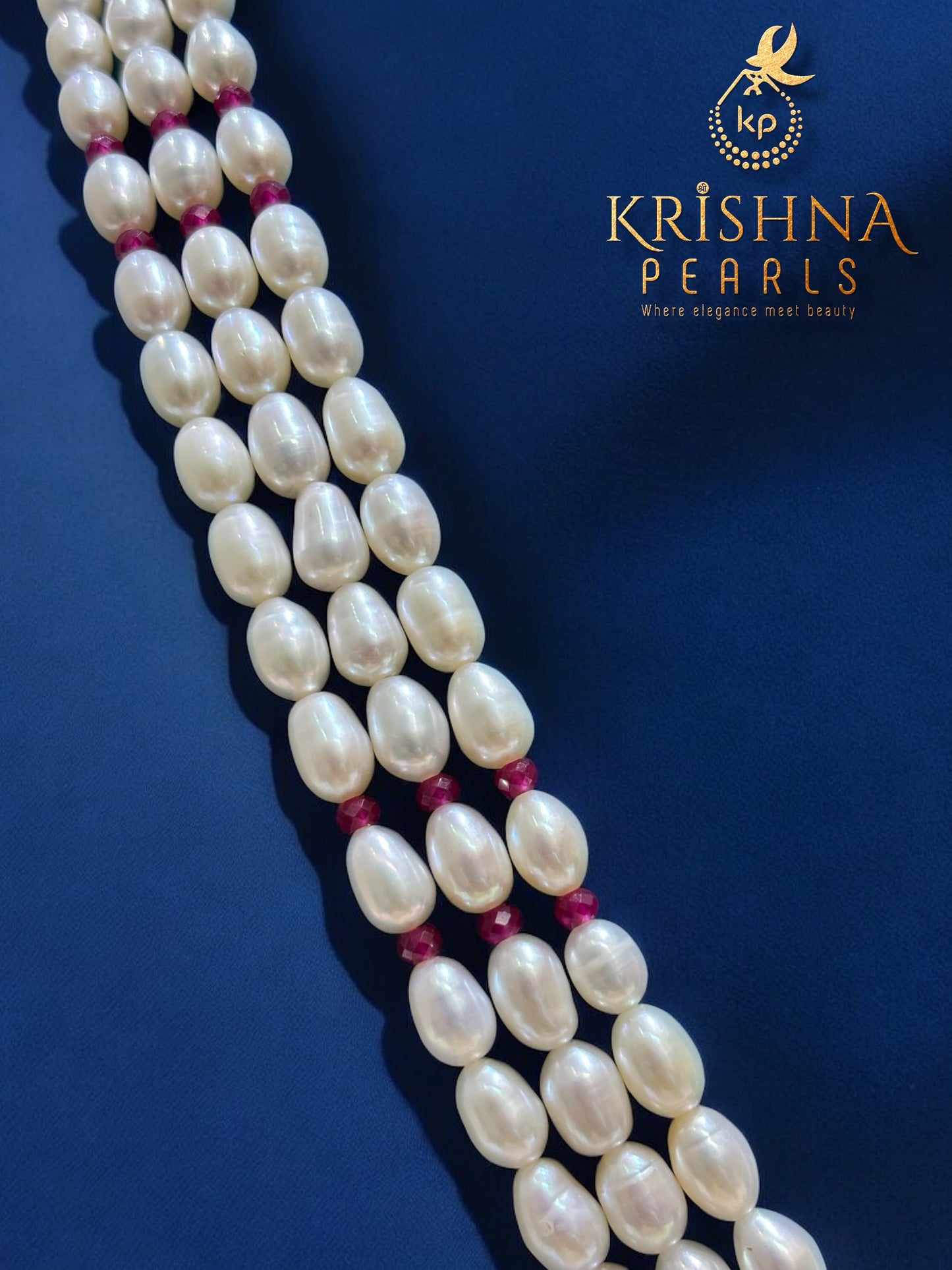 Exclusive Ruby & Pearl Studded Necklace Set