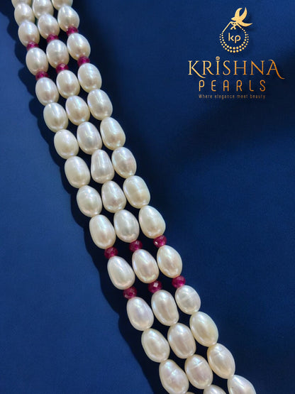 Exclusive Ruby & Pearl Studded Necklace Set