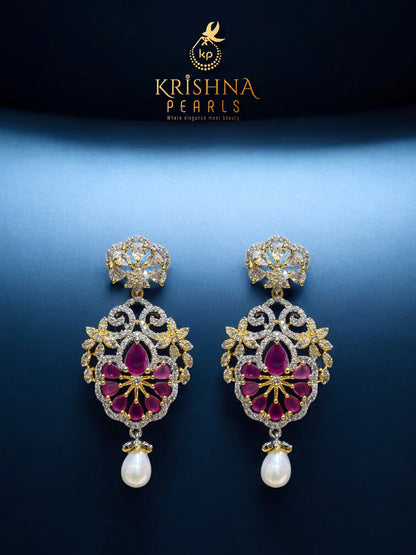 Exclusive Ruby & Pearl Studded Necklace Set