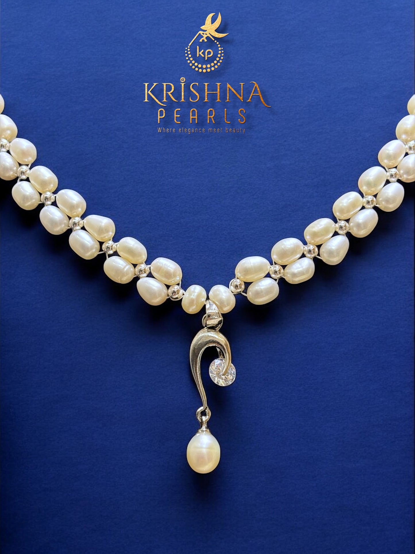 Luminous Pearls Double Layer Necklace Set